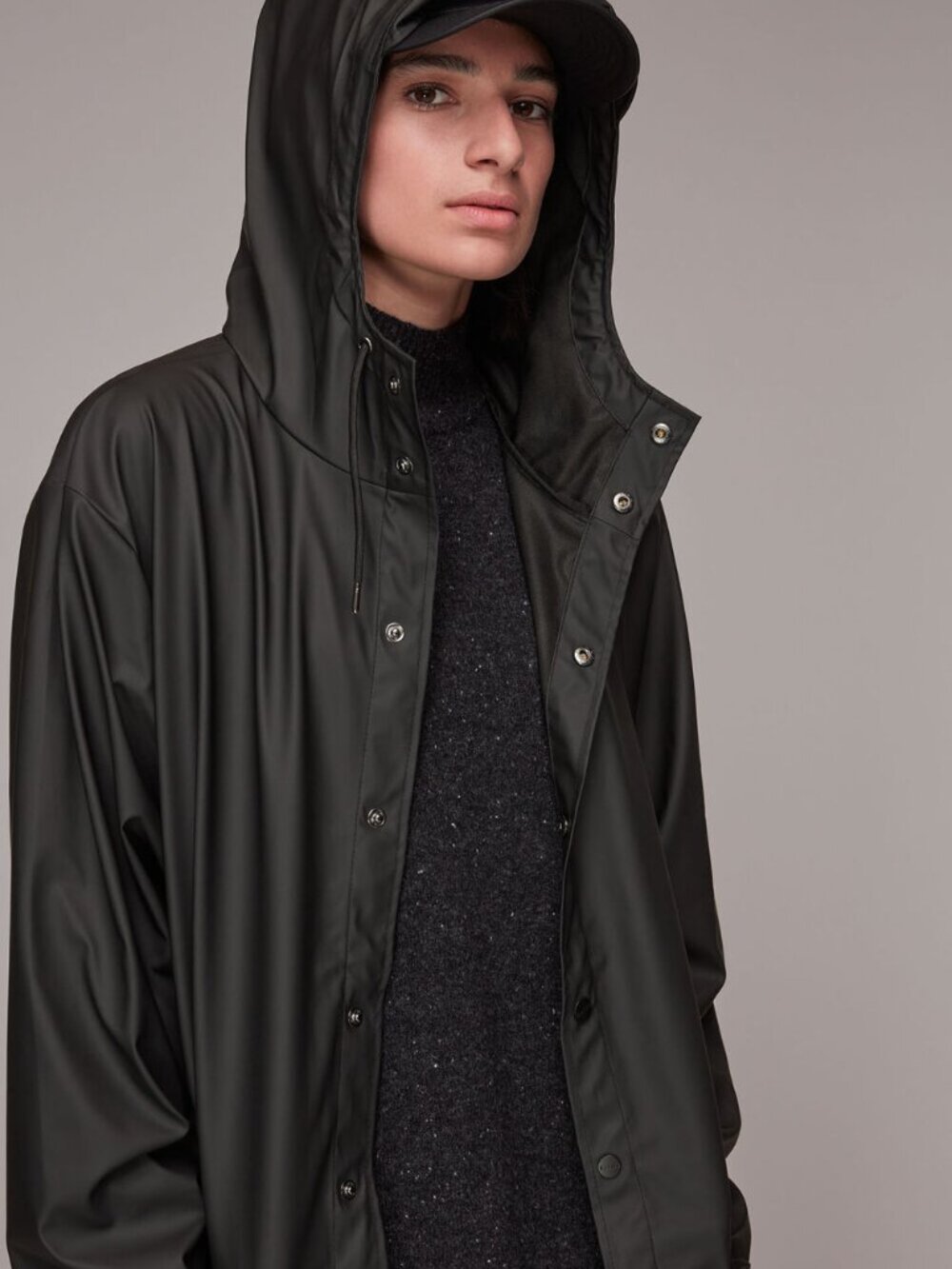 RAINS Long Jacket Black XS